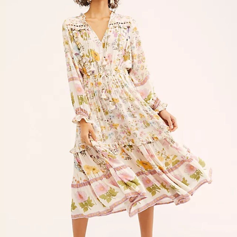Spell Floral Wild Bloom Midi Dress  SMALL